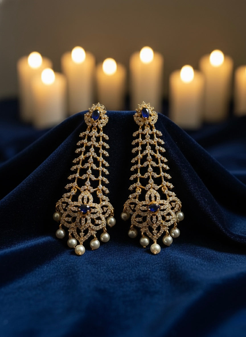 White beeds earrings