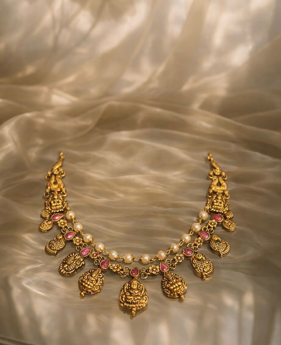Lakshmi pink layered necklace