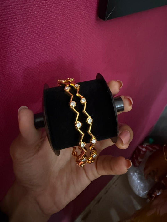 Curve Lined diamond replica bangle