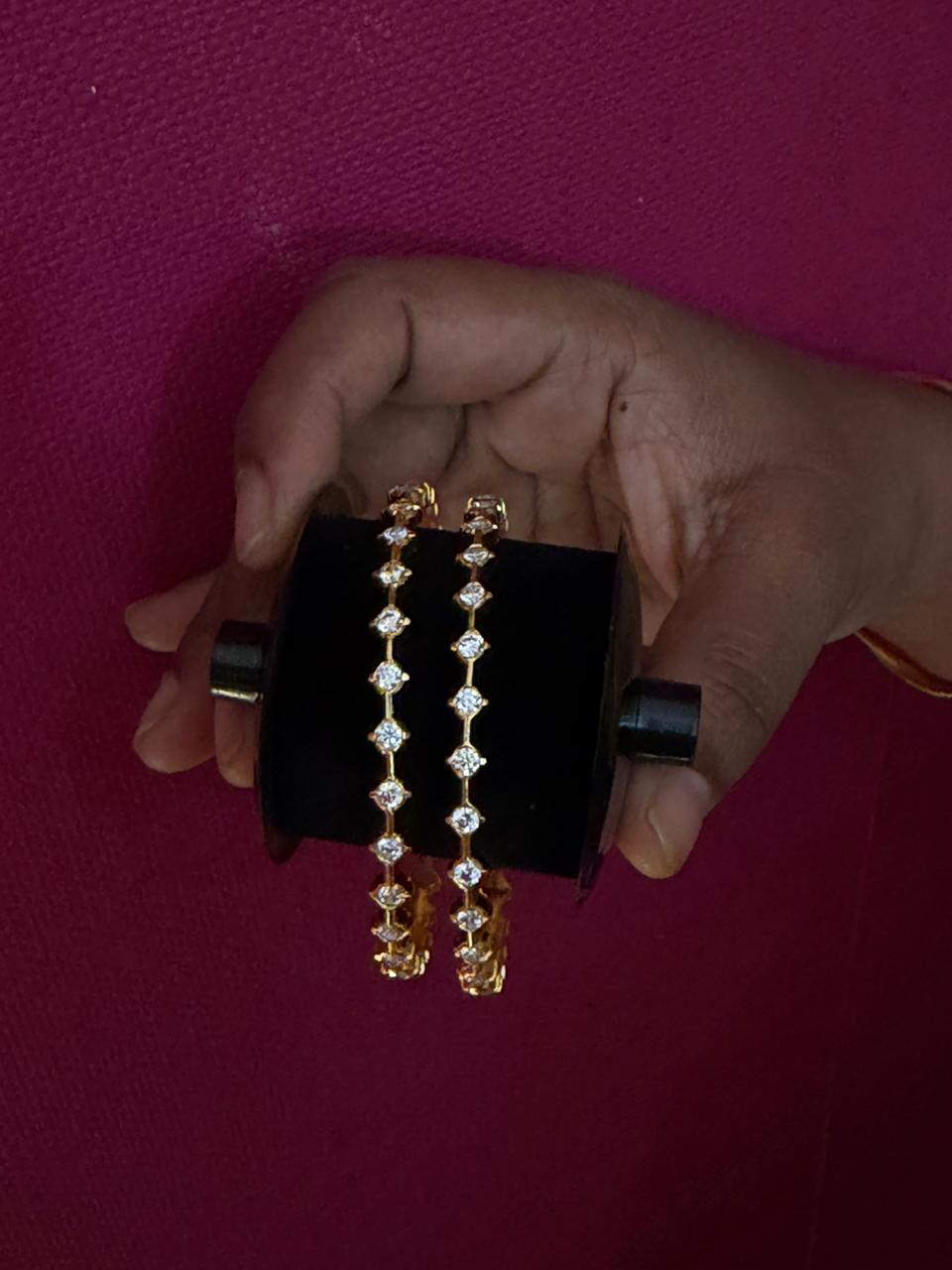 Small gap diamond replica bangle