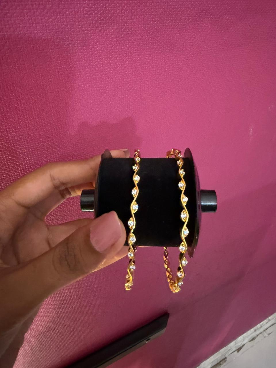 White stone diamond replica bangle