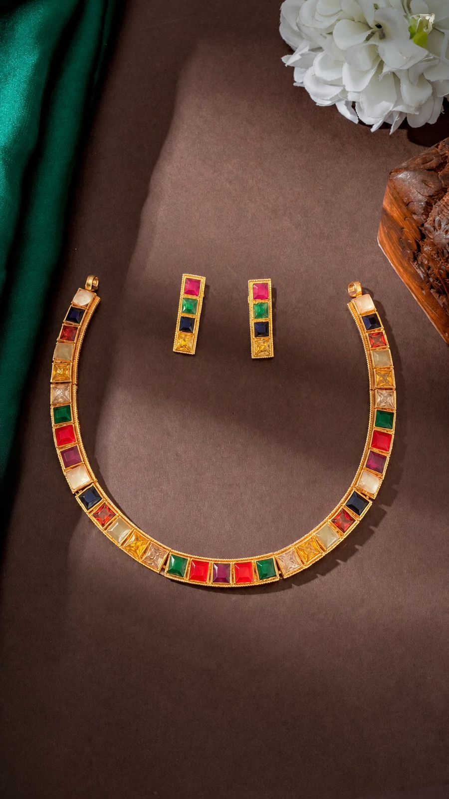 Multi colour stone necklaces