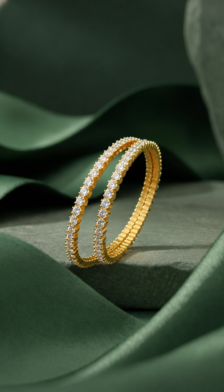 White Stone Bangle