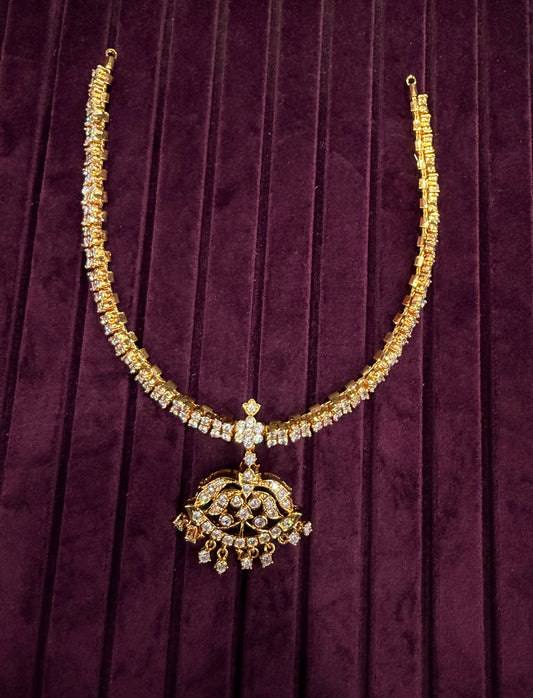 Long White Stone Necklace