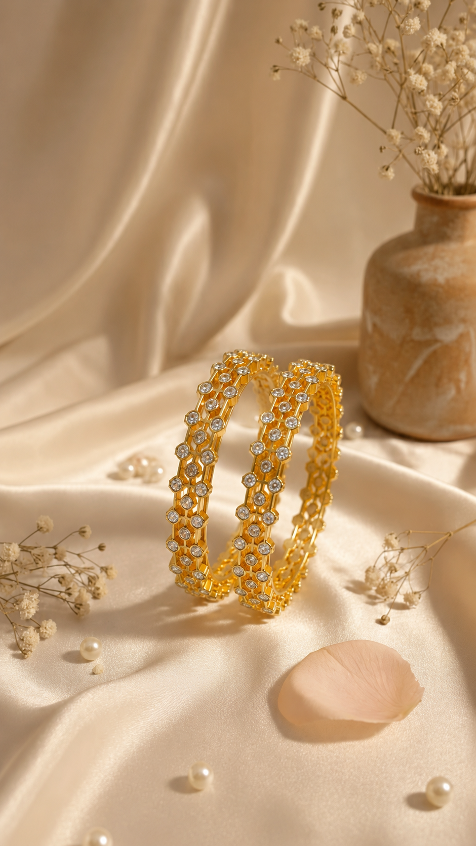 White Stone Bangle
