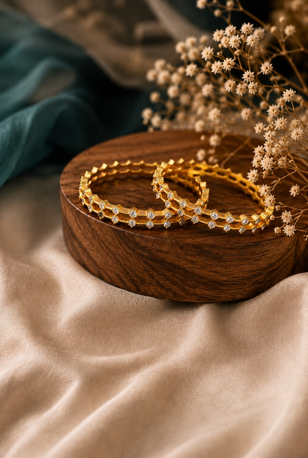 White Stone Bangle