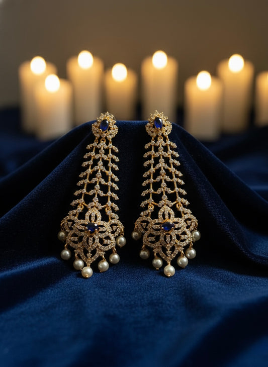 White beeds earrings