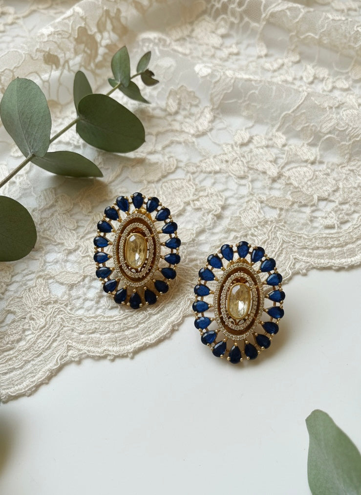 Blue stone earrings