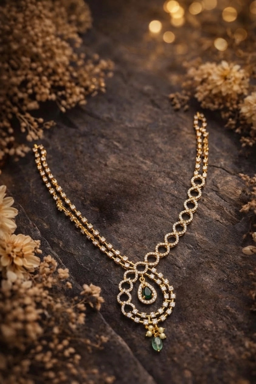 White stone long chain