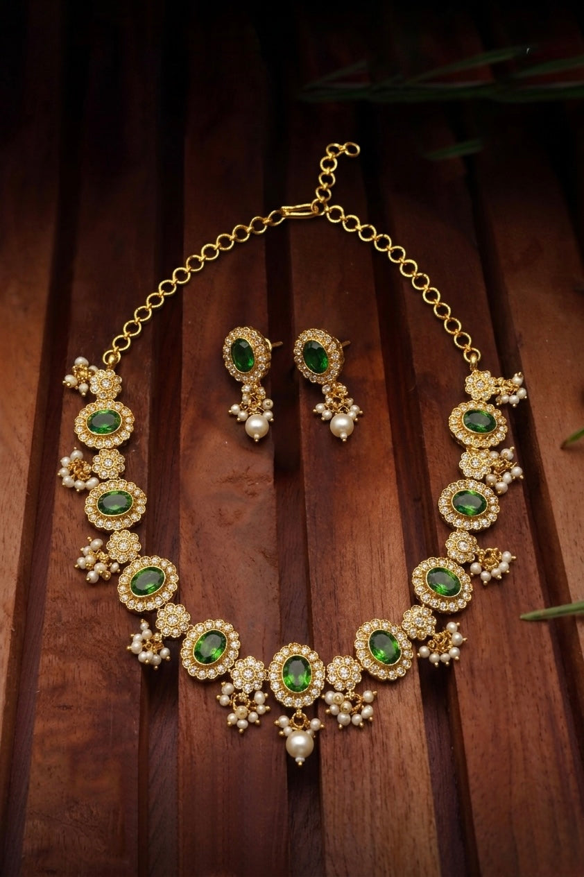 Green beeds necklace