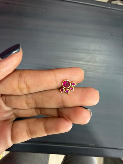 Pink Stone Nose Pin