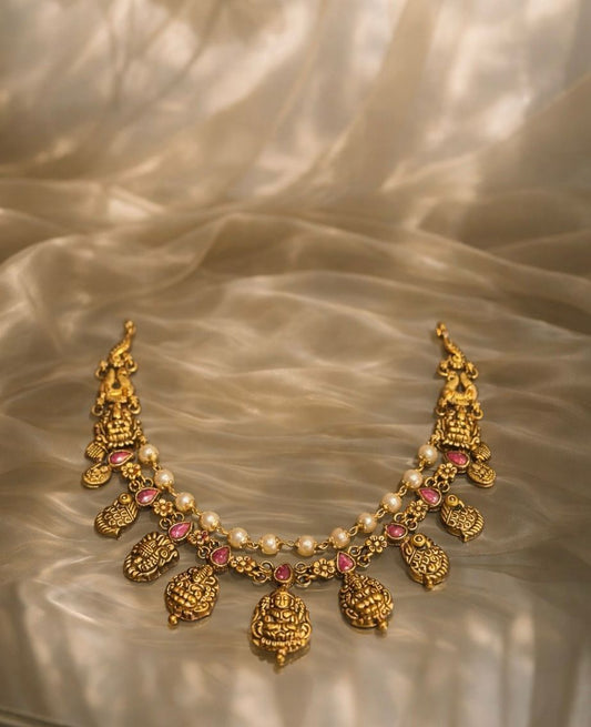 Lakshmi pink layered necklace