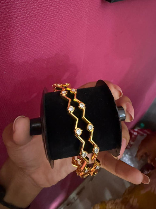 Curve Lined diamond replica bangle