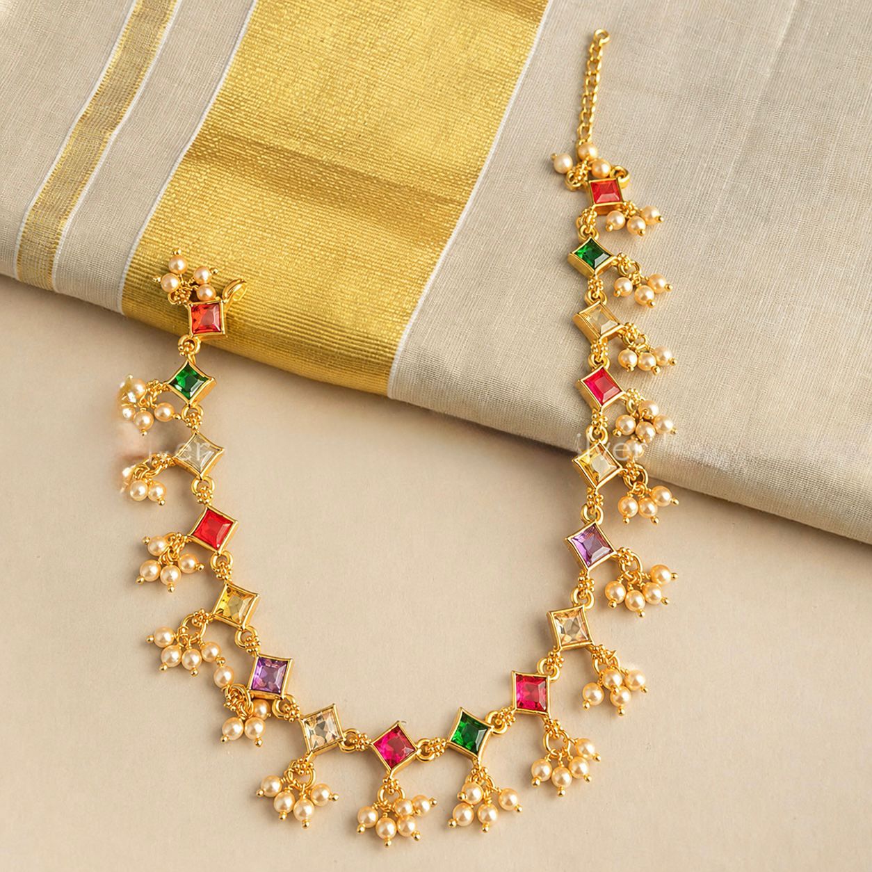 Multi colour stone necklaces