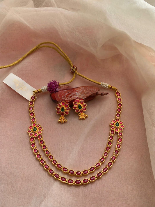 Red rubi stone necklace