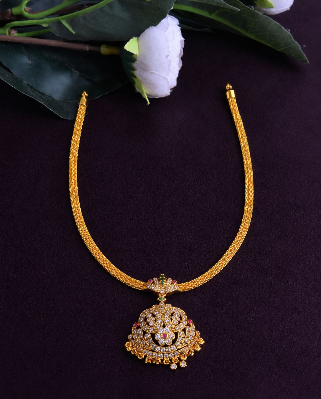 White stone necklace
