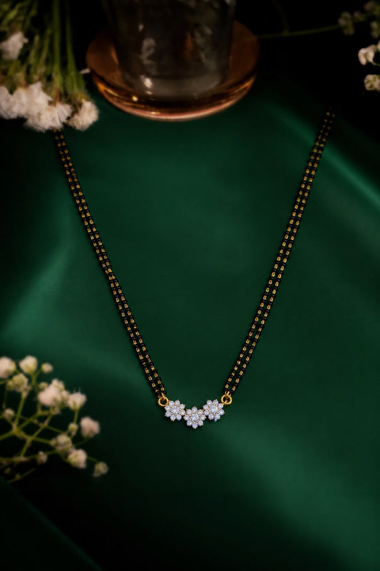 Three flower stone mangalsutra