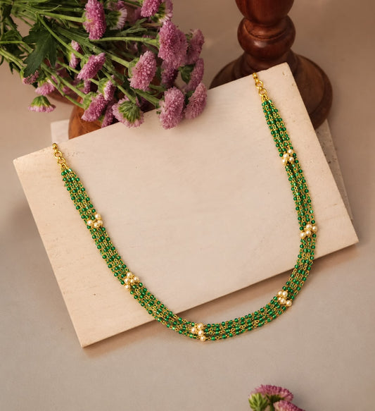 Green with white beeds necklace