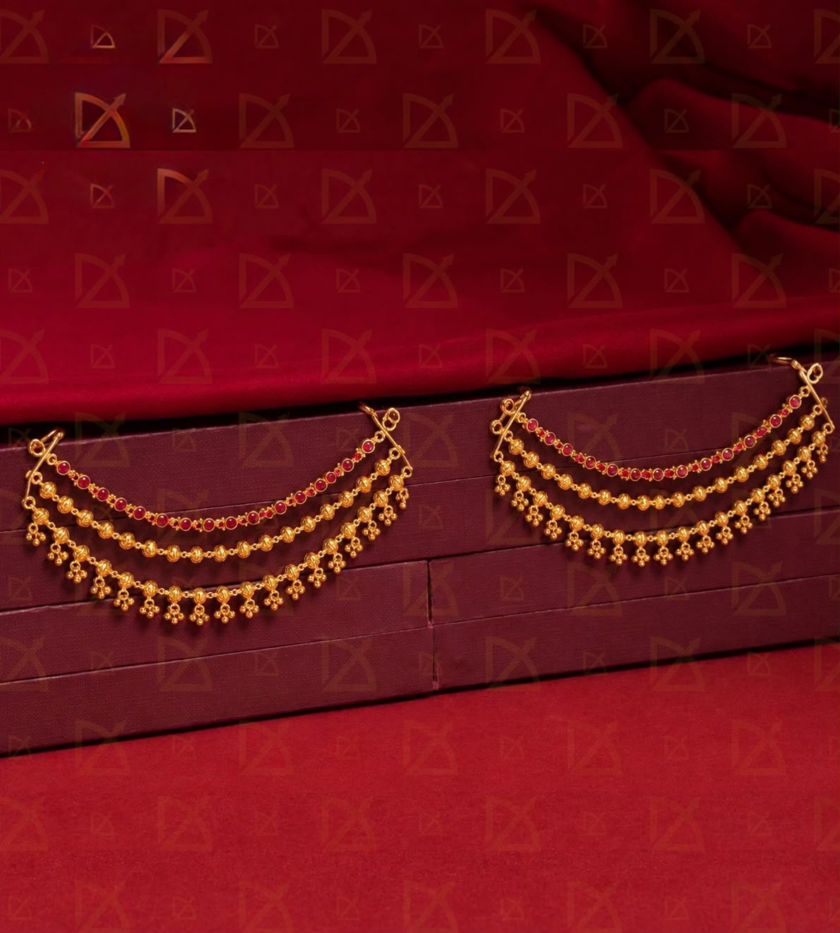 Red with gold beeds Mati