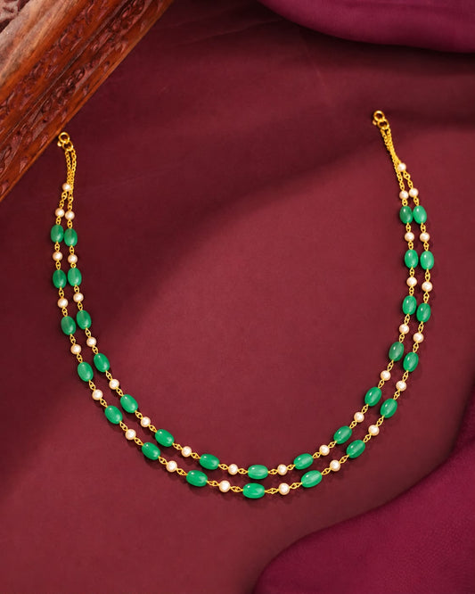 Green beeds necklace