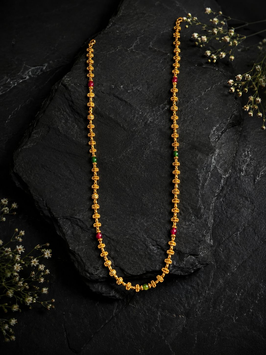 Red and green beeds tulasi mala