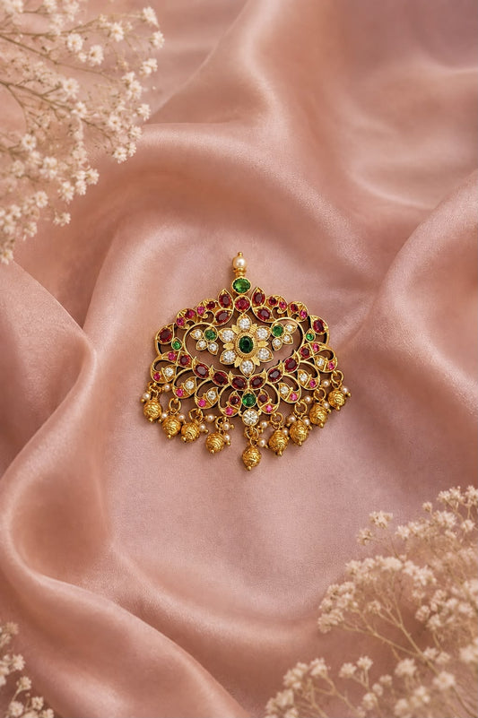 Green pink stone pendant