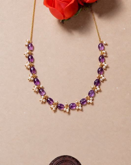 Amethyst pearl necklace