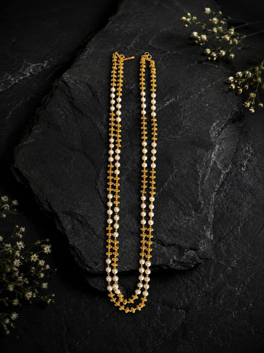 Pearl Two line tulasi mala